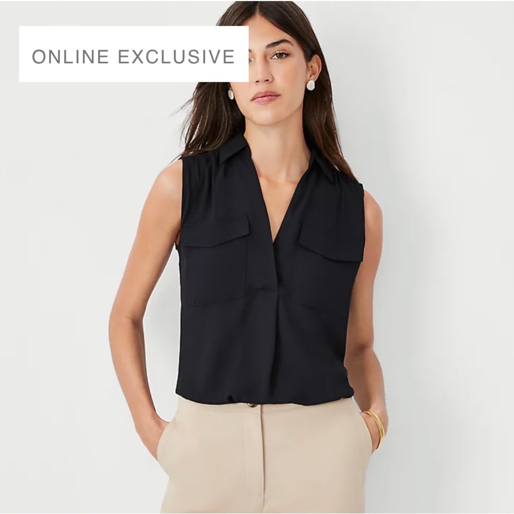 Ann Taylor Sleeveless Camp Shirt